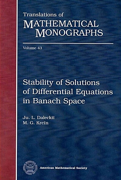 Stability of Solutions of Differential Equations in Banach Space (Paperback)