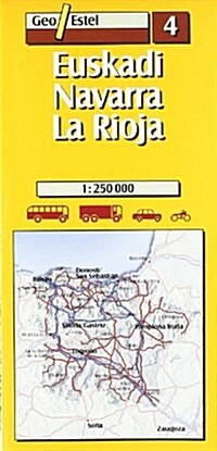 04 : Euskadi - Navarra - La Rioja Road Map 1:250, 000 (Sheet Map, Rev ed)