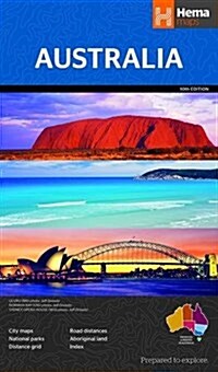 Australia + Cities/Verso : HEMA.1.00 (Sheet Map, folded, 10 Rev ed)