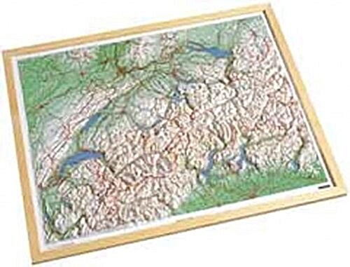Wooden Framed Switzerland (Sheet Map, folded)