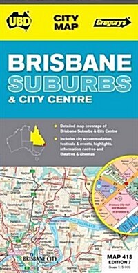 Brisbane Suburbs and City Map 418 (Sheet Map, 7 ed)