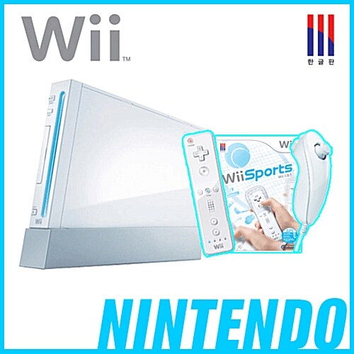 (Wii) 닌텐도 Wii + 위스포츠 + 처음만나는위(리모콘 포함) + 눈차크 패키지