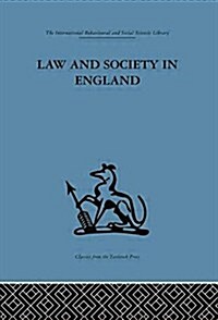 Law and Society in England (Paperback)