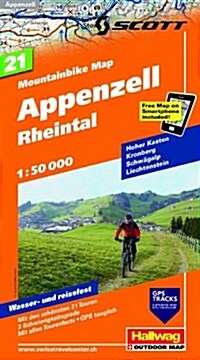 Appenzell - Rheintal Bike Map : HAL.WKM.21 (Sheet Map, folded)