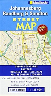 Johannesburg, Randburg & Sandton GPS : MS.C15 (Sheet Map, folded, 18 Rev ed)