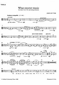 What sweeter music (Sheet Music, Viola)