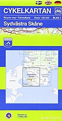 Skane South West Cycling Map : SE.CYK.01 (Sheet Map, folded)