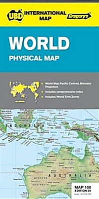 UBD Gregorys World Physical Map 100 (Sheet Map, 20 ed)