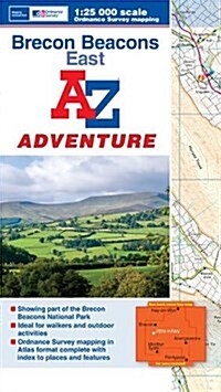 Brecon Beacons East A-Z Adventure Atlas (Paperback)