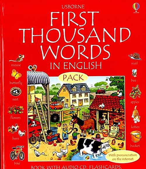 First Thousand Words in English Pack (Wordbook, a sticker dictionary, 500 stickers, 50 Flashcards, CD Pronunciation Guide)