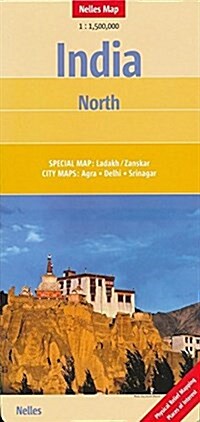 India North Ladakh-Zanskar-Agra-Delhi-Srinagar : NEL.140 (Sheet Map, folded)