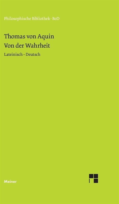 Von der Wahrheit. De veritate (Quaestio I) (Hardcover)