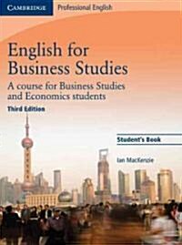 [중고] English for Business Studies Students Book : A Course for Business Studies and Economics Students (Paperback, 3 Revised edition)