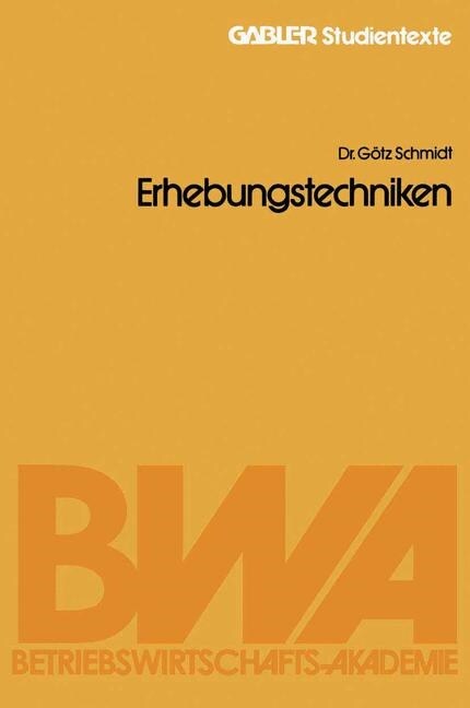 Erhebungstechniken (Paperback, 1979 ed.)