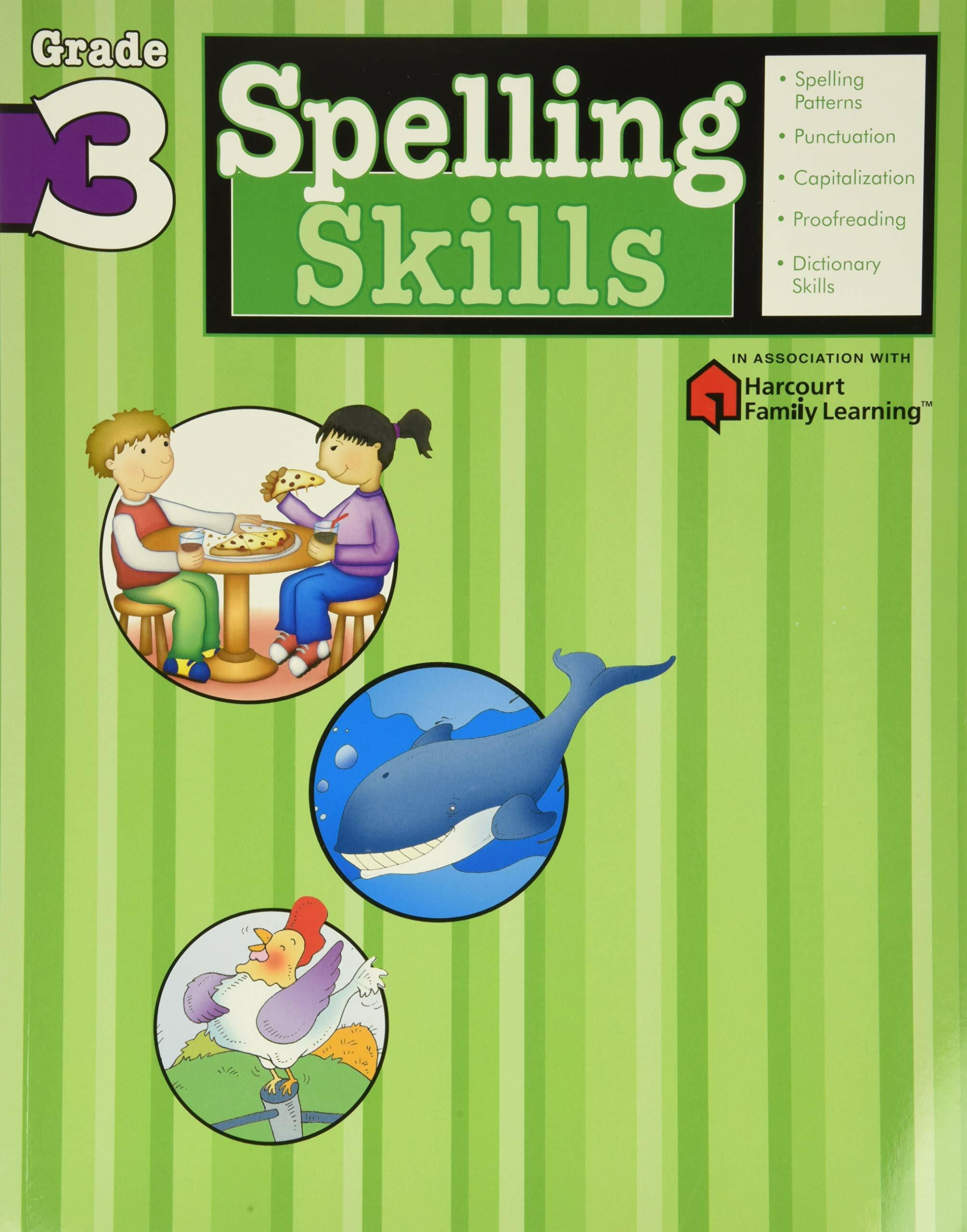 Spelling Skills: Grade 3 (Flash Kids Harcourt Family Learning) (Paperback)