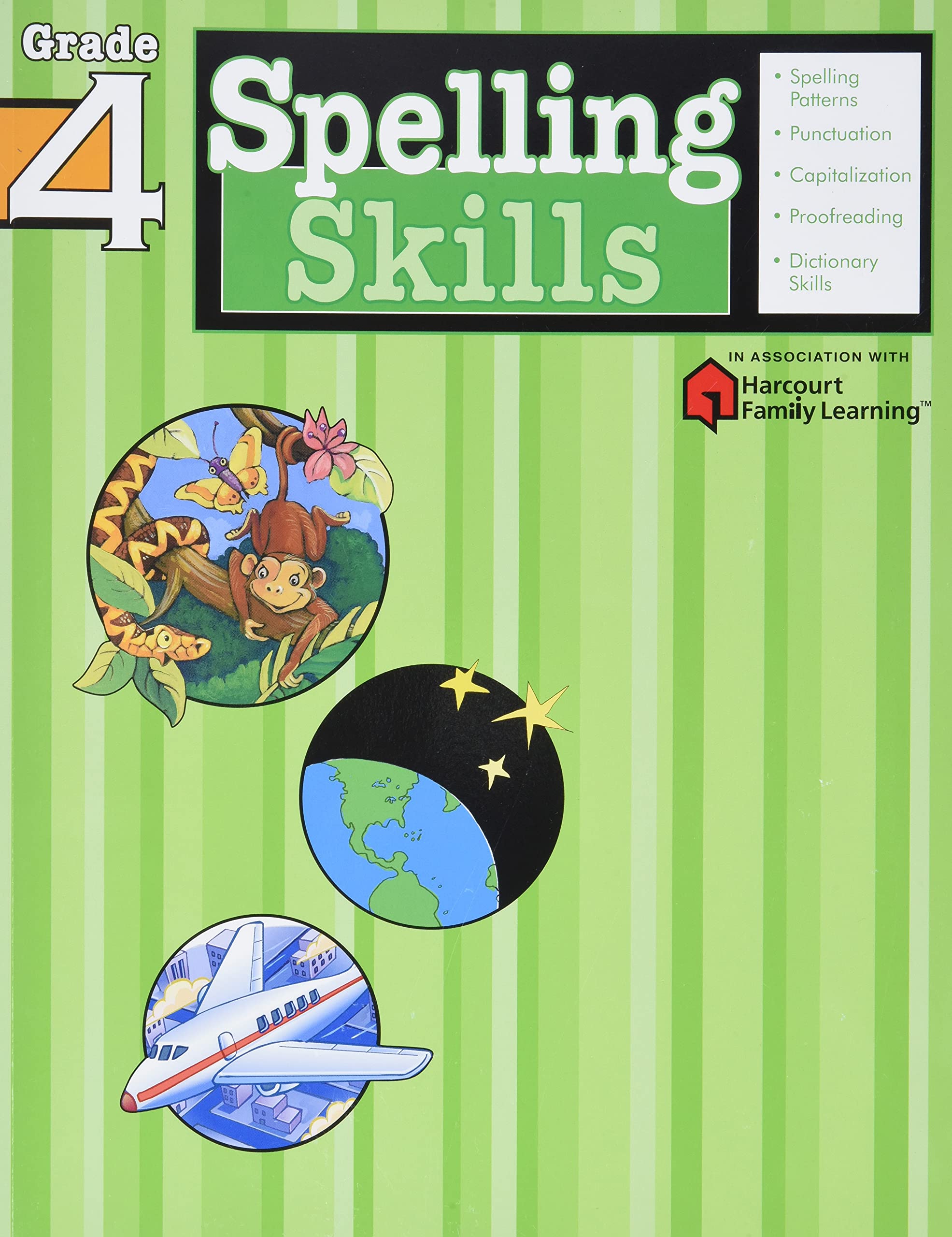 Spelling Skills: Grade 4 (Flash Kids Harcourt Family Learning) (Paperback)