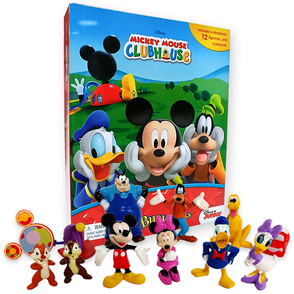[중고] Disney Mickey Clubhouse My Busy Books (Board Book + 피규어 10개 + 플레이매트)