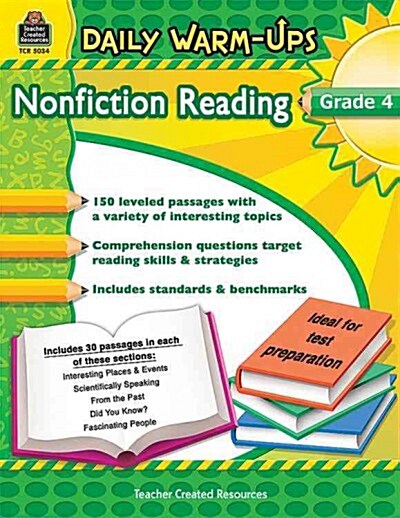 Daily Warm-Ups: Nonfiction Reading Grd 4 (Paperback)