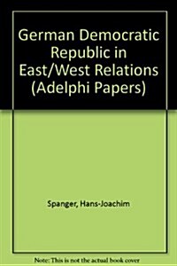 Gdr in East-West Relations (Hardcover)