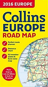 2016 Collins Map of Europe (Sheet Map, folded, New edition)