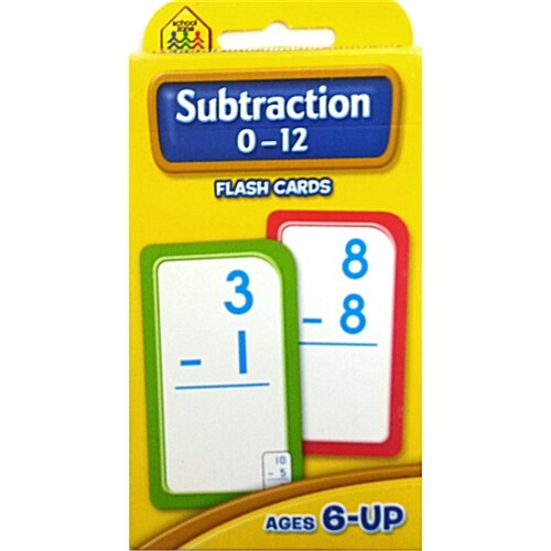 SCHOOL ZONE SUBTRACTION 0-12 : FLASH CARDS