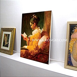 책 읽는 여인 - 프라고나르(27cm x 22cm)소형 /명화입체판넬 명화그림액자 아트판넬