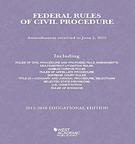 Federal Rules of Civil Procedure 2015-2016 (Paperback, New)