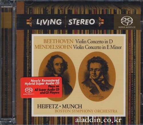 [중고] [수입] 베토벤 & 멘델스존 : 바이올린 협주곡 - 하이페츠 & 뮌시