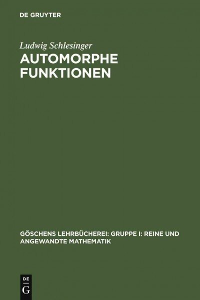 Automorphe Funktionen (Hardcover, Reprint 2011)