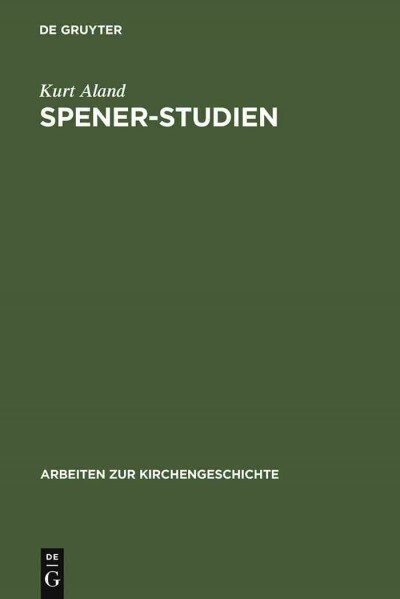 Spener-Studien (Hardcover, Reprint 2012)