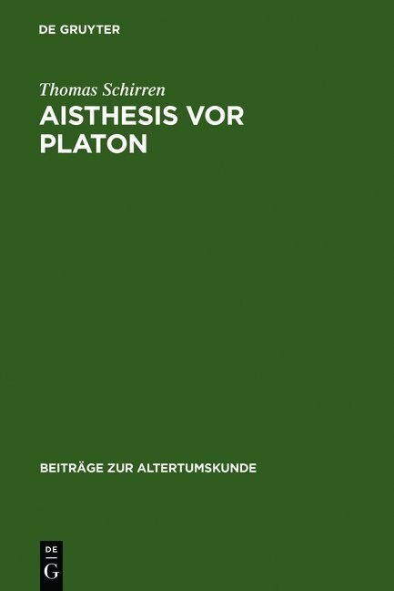 Aisthesis VOR Platon (Hardcover, Reprint 2011)