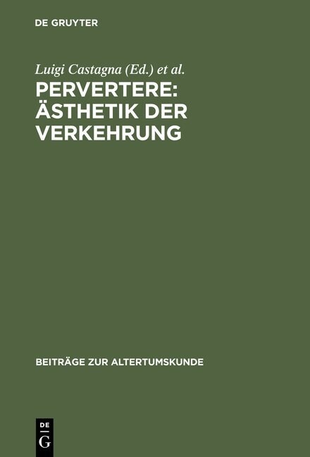 Pervertere: 훥thetik Der Verkehrung (Hardcover)