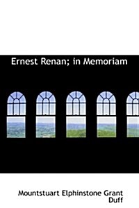 Ernest Renan; In Memoriam (Hardcover)