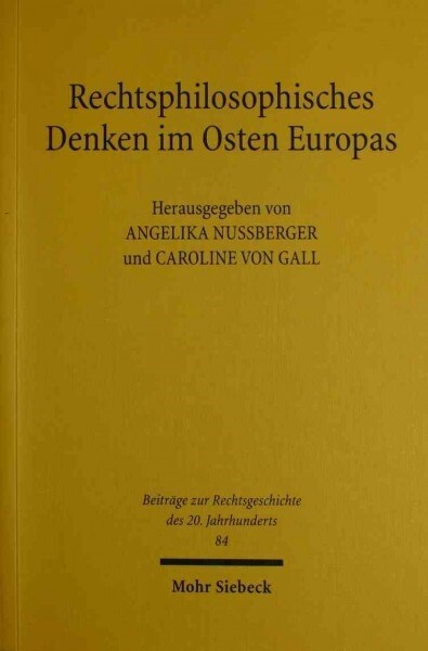 Rechtsphilosophisches Denken Im Osten Europas (Paperback)