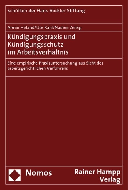 Kundigungspraxis Und Kundigungsschutz Im Arbeitsverhaltnis: Eine Empirische Praxisuntersuchung Aus Sicht Des Arbeitsgerichtlichen Verfahrens (Paperback)