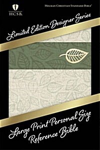 Large Print Personal Size Reference Bible-HCSB-Designer Linen Leaves (Hardcover)