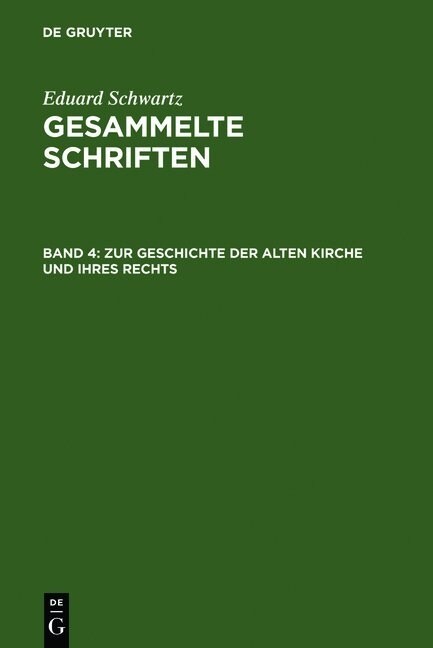 Zur Geschichte Der Alten Kirche Und Ihres Rechts (Hardcover, Reprint 2011)