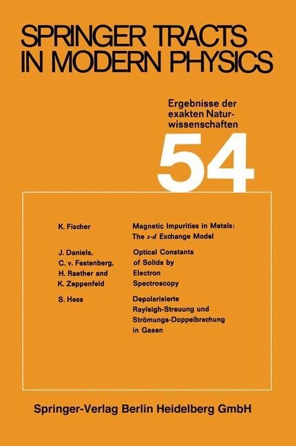 Springer Tracts in Modern Physics: Ergebnisse Der Exakten Naturwissenschaften (Paperback, Softcover Repri)