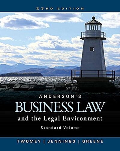 Andersons Business Law and the Legal Environment, Standard Volume (Hardcover, 23)