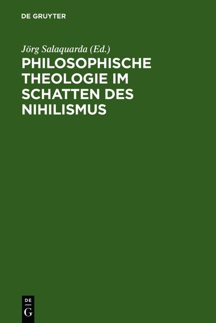 Philosophische Theologie Im Schatten Des Nihilismus (Hardcover, Reprint 2011)