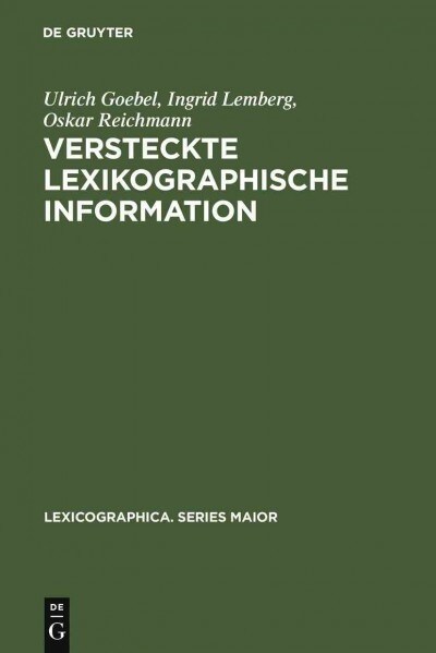 Versteckte lexikographische Information (Hardcover, Reprint 2011)