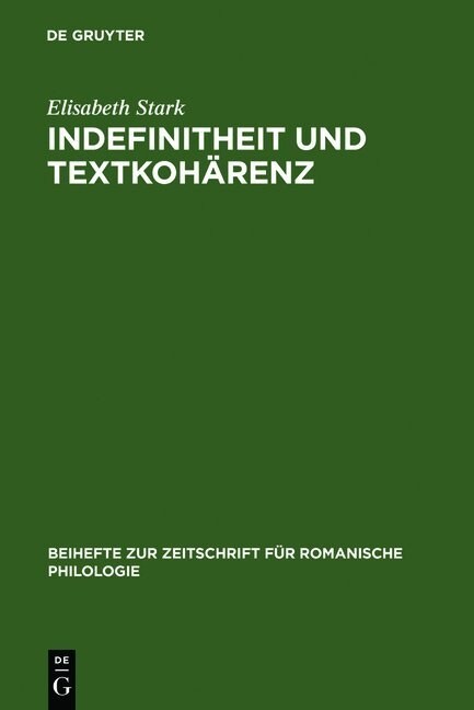 Indefinitheit und Textkoh?enz (Hardcover)