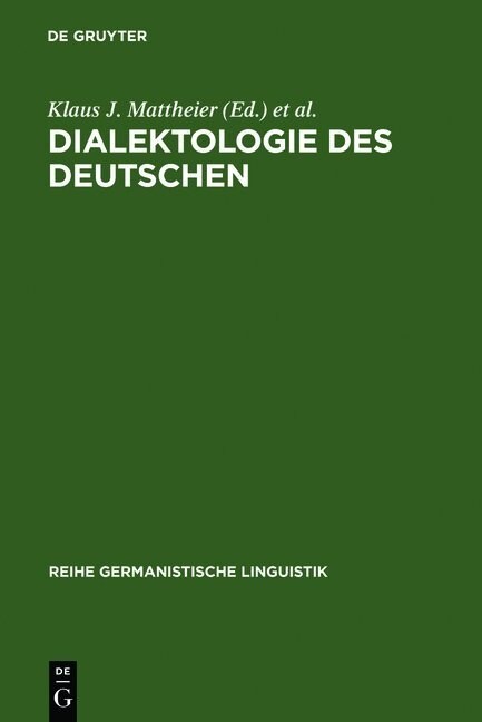 Dialektologie Des Deutschen (Hardcover, Reprint 2011)