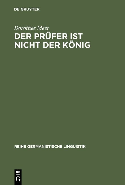 Der Pr?er Ist Nicht Der K?ig (Hardcover, Reprint 2013)