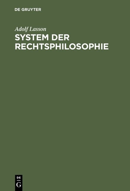 System Der Rechtsphilosophie (Hardcover, Nachdr. D. Ausg)