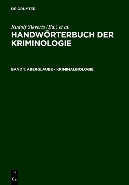 Aberglaube - Kriminalbiologie (Hardcover, 2, 2., Reprint 201)