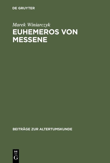 Euhemeros Von Messene (Hardcover, Reprint 2012)