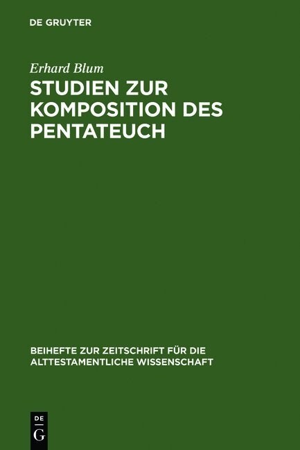 Studien Zur Komposition Des Pentateuch (Hardcover, Reprint 2011)