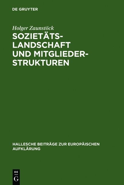 Soziet?slandschaft und Mitgliederstrukturen (Hardcover, Reprint 2012)