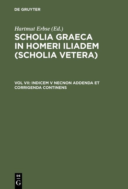 Indicem V Necnon Addenda Et Corrigenda Continens (Hardcover, Reprint 2012)